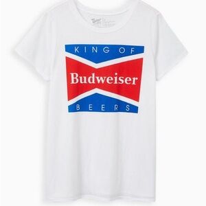Torrid Classic Fit Crew Tee - Budweiser White 1x